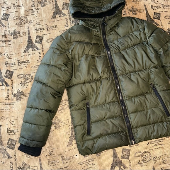 Michael kors kids green olive hooded puffer jacket - Picture 2 of 12